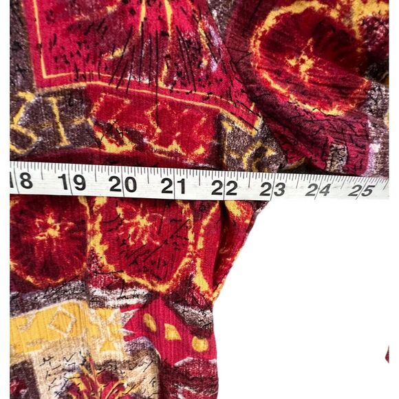 Vintage Christina Fairbanks Shirt Jacket Women XL Red Multi Abstract Boho Retro - Picture 4 of 9